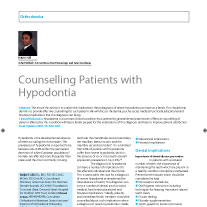 Councelling patients with hypodontia
