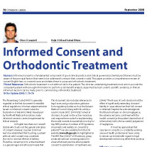 Consent and orthodontic treatment